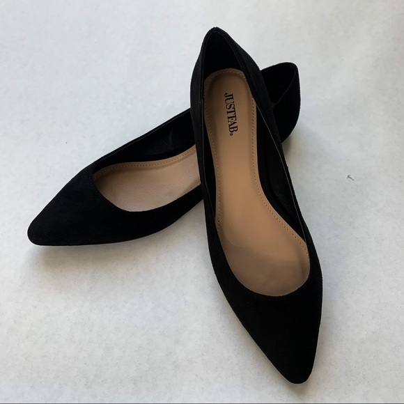 JustFab Shoes - Black Pointy Toe Loafers